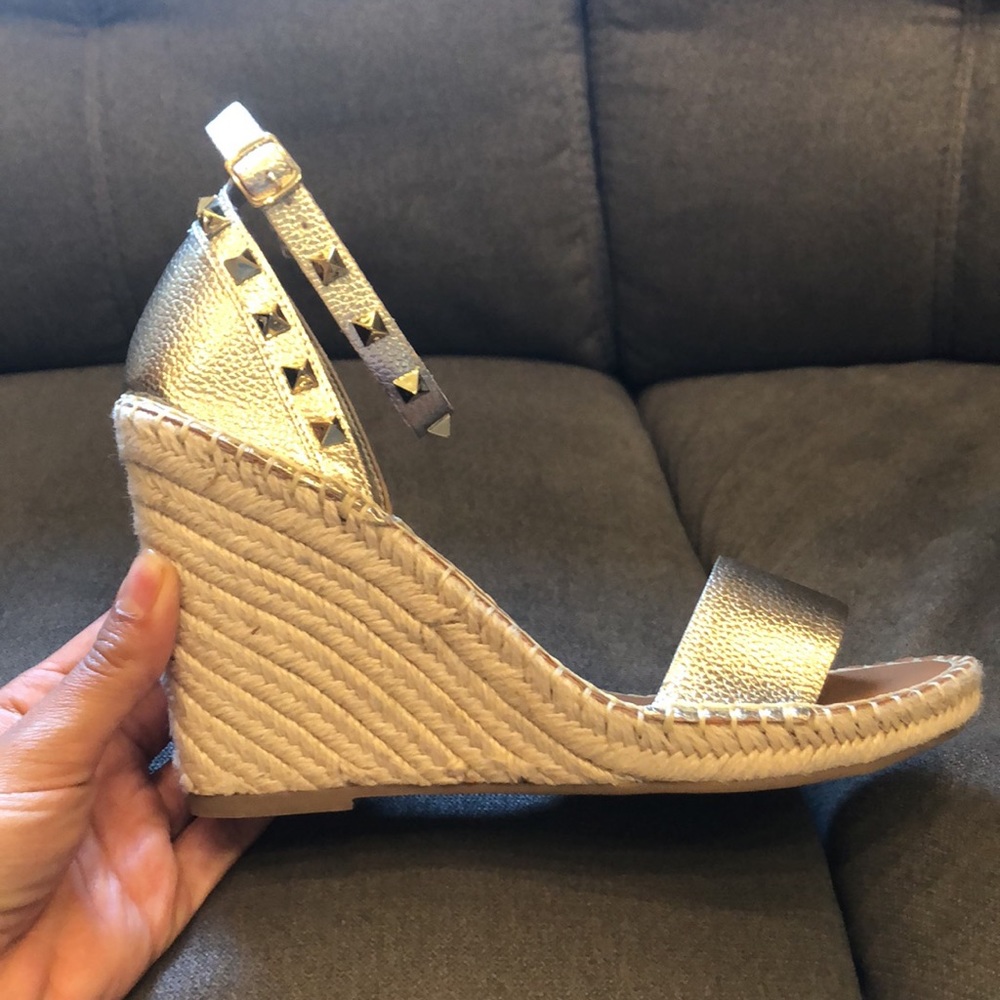Brand new metallic espadrille wedges.